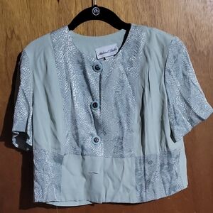 Chic Short Sleeve Blouse with Button Detail